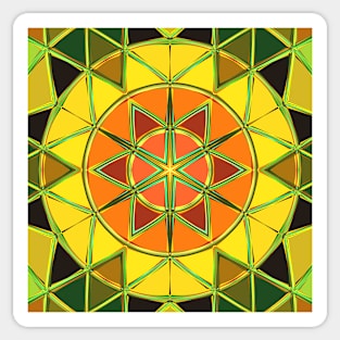 Cartoon Mandala Yellow Orange and Green Sticker